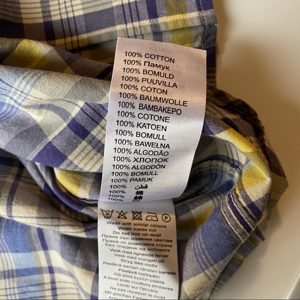 New Plectrum by Ben Sherman Men Large Blue Stripe Button Front Longsleeve Shirt - Picture 6 of 9